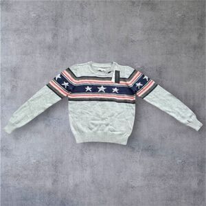 Gray Star Pattern Sweater Chaser Brand Stars & Stripes Heather Gray Sweater